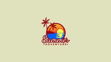 reisender sommer abenteuer abzeichen logo design vektor