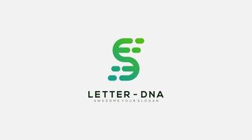 brev s med dna symbol logotyp design vektor