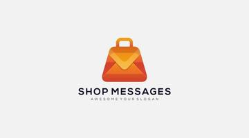 Shopping-Nachricht-Vektor-Logo-Design-Vorlage vektor