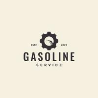 bensin med service redskap hipster logotyp design vektor