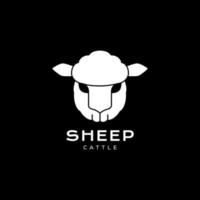Kopf Schaf weiß modernes Maskottchen flacher Logo-Design-Vektor vektor