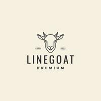 Head Nanny Goat Line minimalistischer Hipster-Logo-Designvektor vektor