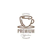 dryck kopp kaffe glas rader minimalistisk logotyp design vektor