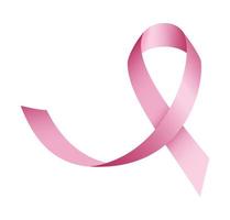 Curl Pink Ribbon Icon, realistischer Stil vektor