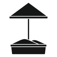 Sandkinderspielplatz-Ikone, einfacher Stil vektor
