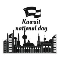 kuwait nationell dag bakgrund, enkel stil vektor