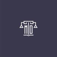 md första monogram för advokatbyrå logotyp med skalor vektor bild