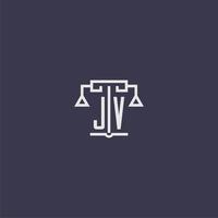 jv Anfangsmonogramm für Anwaltskanzlei-Logo mit Skalenvektorbild vektor