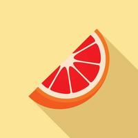 skiva av grapefrukt ikon, platt stil vektor