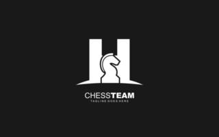 h-Logo-Schach für Markenunternehmen. Pferdeschablonen-Vektorillustration für Ihre Marke. vektor