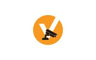 v logo cctv für identität. Sicherheitsvorlagen-Vektorillustration für Ihre Marke. vektor