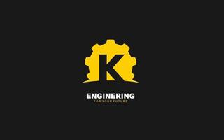 k-Logo-Ausrüstung für Identität. industrielle Vorlagenvektorillustration für Ihre Marke. vektor
