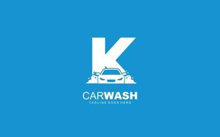 k-Logo-Waschanlage für Identität. Auto-Vorlagenvektorillustration für Ihre Marke. vektor