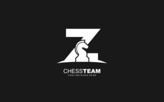 z-Logo-Schach für Markenunternehmen. Pferdeschablonen-Vektorillustration für Ihre Marke. vektor