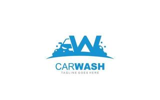 w Logo Carwash für Identität. Auto-Vorlagenvektorillustration für Ihre Marke. vektor