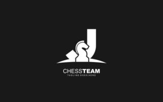 j Logo Schach für Markenunternehmen. Pferdeschablonen-Vektorillustration für Ihre Marke. vektor