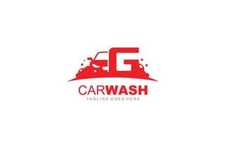 g Logo Carwash für Identität. Auto-Vorlagenvektorillustration für Ihre Marke. vektor