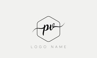 Handschrift Brief pv Logo pro Vektordatei pro Vektor pro Vektor