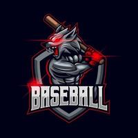 Baseball-Wolf-Esport-Logo-Vorlage vektor