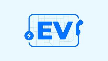 elektrische ev ladestation. elektrofahrzeug, ladepunkt-logo, umweltfreundliches fahrzeugkonzept. Vektor