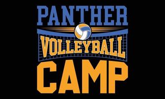 Panther-Volleyballcamp-T-Shirt-Designillustration. vektor