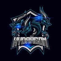 Hydra-Drachen-Esport-Logo-Vorlage vektor