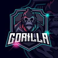 gorilla esport logotyp mall vektor