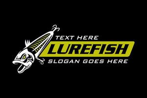 locken skelettfische schädel fischen logo design vorlage vektorillustration vektor