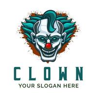 Clown-Logo-Design-Vektor-Maskottchen-Vorlage vektor