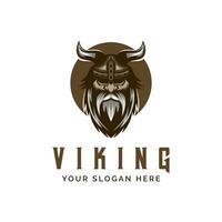 krigare viking gammal man logotyp ikon symbol mall för etiketter, emblem, märken eller design mall vektor