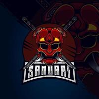 Samurai-Maske E-Sport-Logo-Design-Vorlage vektor