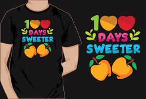 grundläggande 100 dagar av skola färgrik t skjorta design vektor