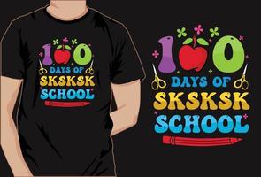 grundläggande 100 dagar av skola färgrik t skjorta design vektor