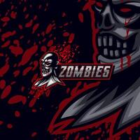 Zombie-Esport-Logo-Design-Vorlage vektor