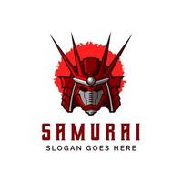 Samurai-Helm-Logo-Design-Vektor-Illustration-Vorlage vektor