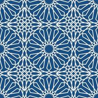 blaues islamisches Muster. Nahtloses arabisches geometrisches Muster, östliches Ornament, indisches Ornament, persisches Motiv, 3d. endlose textur kann für tapeten, musterfüllungen, webseitenhintergrund verwendet werden. vektor