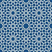 blaues islamisches Muster. Nahtloses arabisches geometrisches Muster, östliches Ornament, indisches Ornament, persisches Motiv, 3d. endlose textur kann für tapeten, musterfüllungen, webseitenhintergrund verwendet werden. vektor