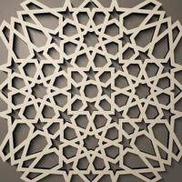 Hintergrund mit nahtlosem 3D-Muster im islamischen Stil. , arabisches geometrisches Ostornament , persisches Motiv . vektor