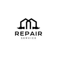 Hem service rapair med hammare modern minimalistisk logotyp design vektor