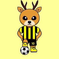 vektor illustration av de djur- karaktär bär en fotboll jersey på de värld kopp