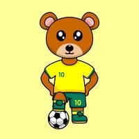 vektor illustration av de djur- karaktär bär en fotboll jersey på de värld kopp