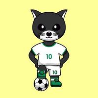 vektor illustration av de djur- karaktär bär en fotboll jersey på de värld kopp