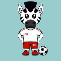 vektor illustration av de djur- karaktär bär en fotboll jersey på de värld kopp