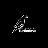 exotisk fågel sköldpadda duva linje minimalistisk modern logotyp design vektor