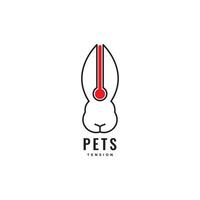 Kaninchen Haustiere Temperatur Gesundheit Logo Design Vektor