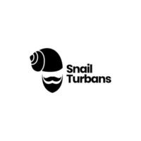 gammal man med snigel turbaner logotyp design vektor