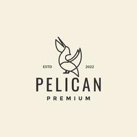 Vogel Pelikan geometrische Linie Hipster-Logo-Design vektor