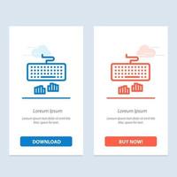 tastaturschnittstelle typ eingeben blau und rot jetzt herunterladen und kaufen web-widget-kartenvorlage vektor