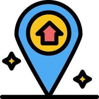 Karta navigering hus platt Färg ikon vektor ikon baner mall