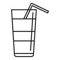 färsk cocktail ikon, översikt stil vektor